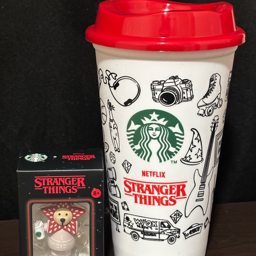 Stranger Things Starbucks Tumbler with Red Lid Demogorgon Starbucks Mexico Drop